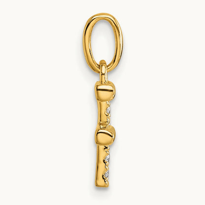 Twisted Diamond Charm — 14K Yellow Gold, F