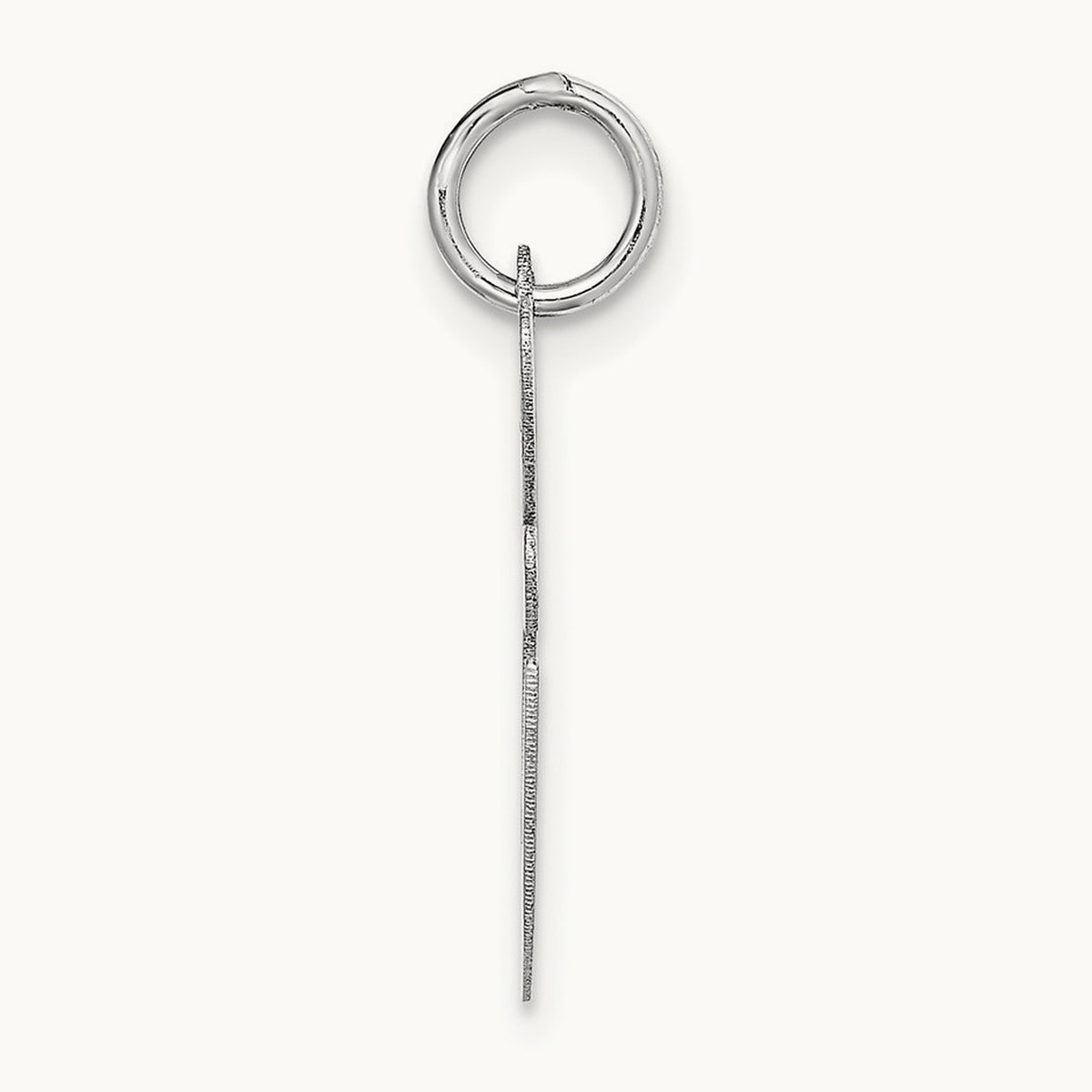 Large Fancy Script Initial Charm — 14K White Gold, E