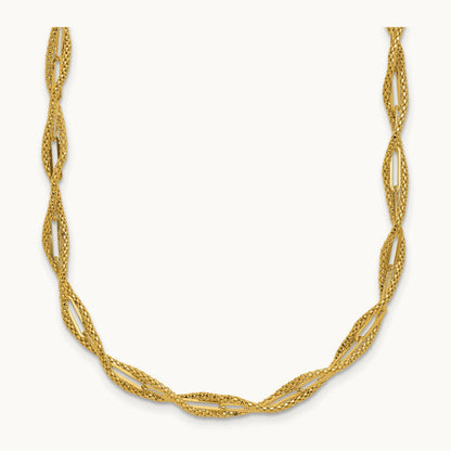 Polished and Textured Twist Necklace, 14K — Leslie's