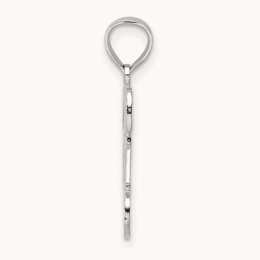 #1 DAD Pendant, 14K White Gold