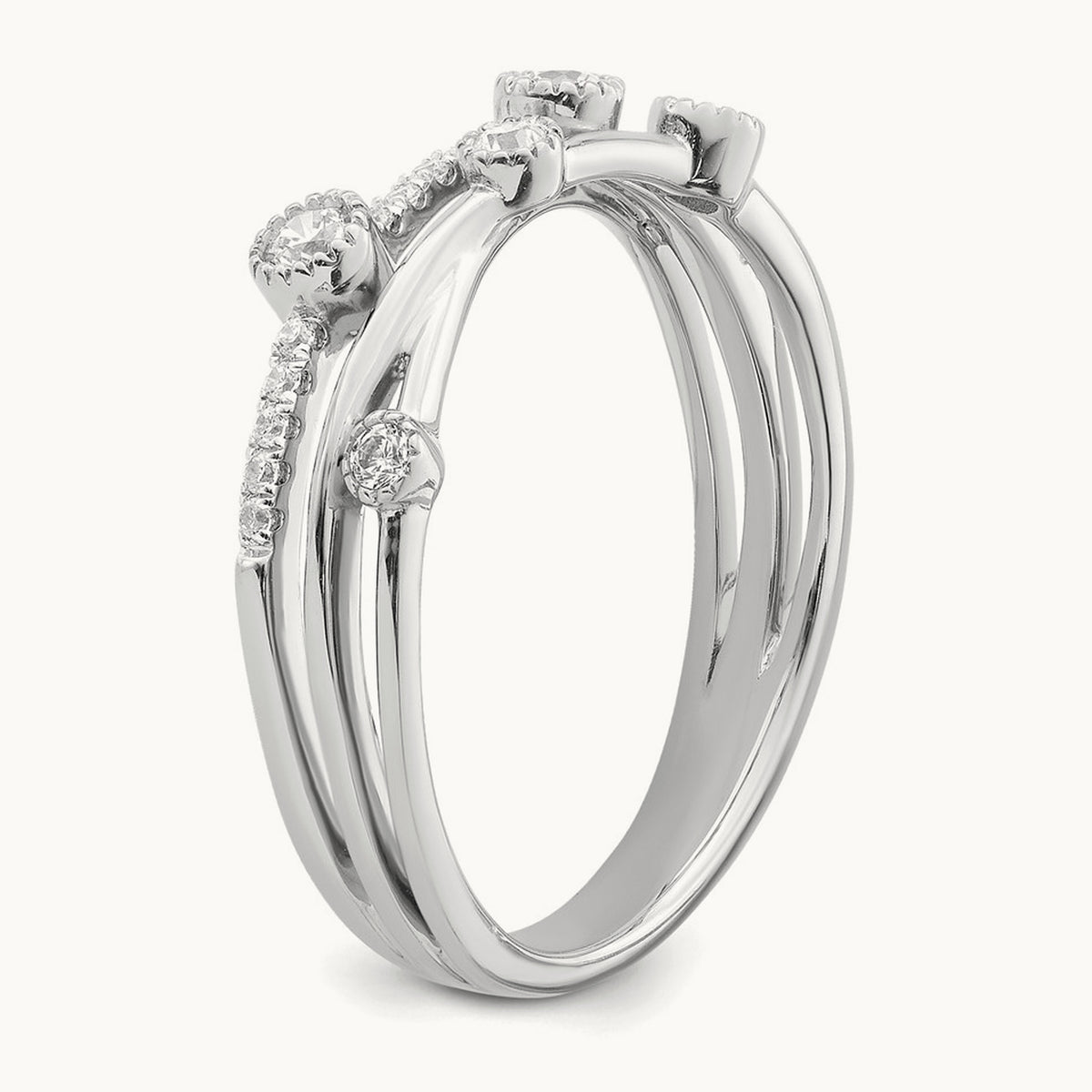 Criss Cross Ring, 0.25 ct tw Lab-Grown Diamond — 14K White Gold