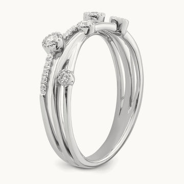 Criss Cross Ring, 0.25 ct tw Lab-Grown Diamond — 14K White Gold