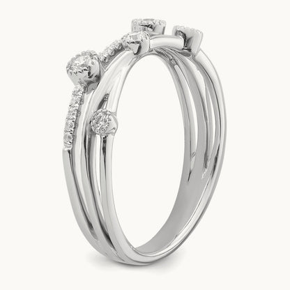 Criss Cross Ring, 0.25 ct tw Lab-Grown Diamond — 14K White Gold
