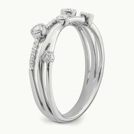 Criss Cross Ring, 0.25 ct tw Lab-Grown Diamond — 14K White Gold