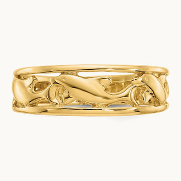 Triple Dolphin Band Ring, 14K