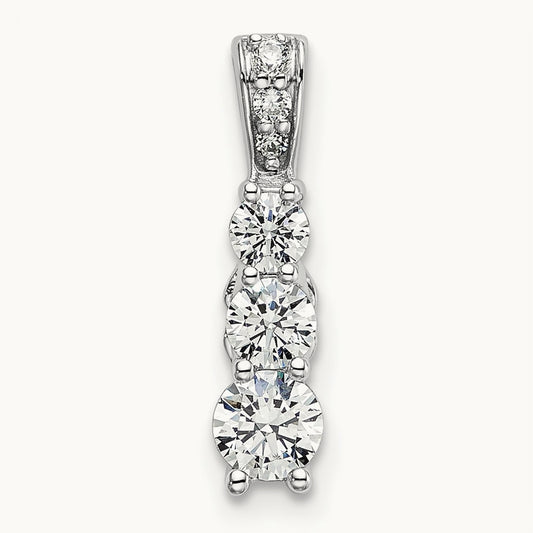 3 Stone Chain Slide, 0.50-1.00 ct tw Lab-Grown Diamond