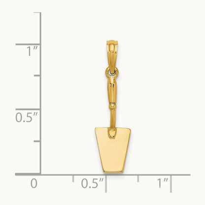 3-D Concrete Tool Spatula Charm, 14K