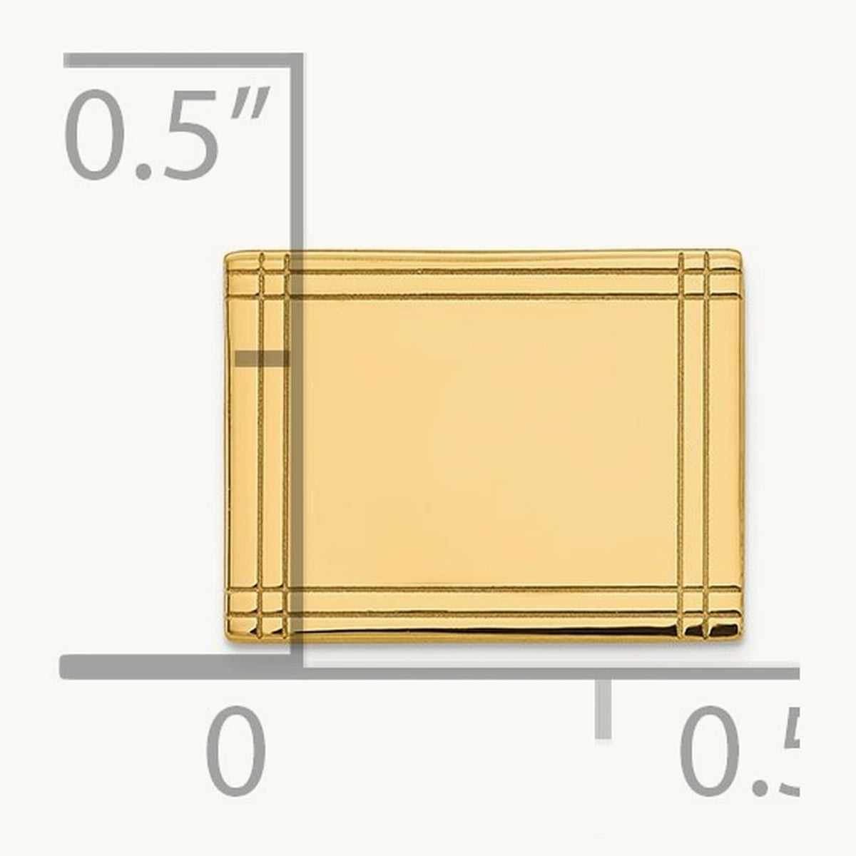 Men's Rectangular w/Line Design Tie Tac, 14K