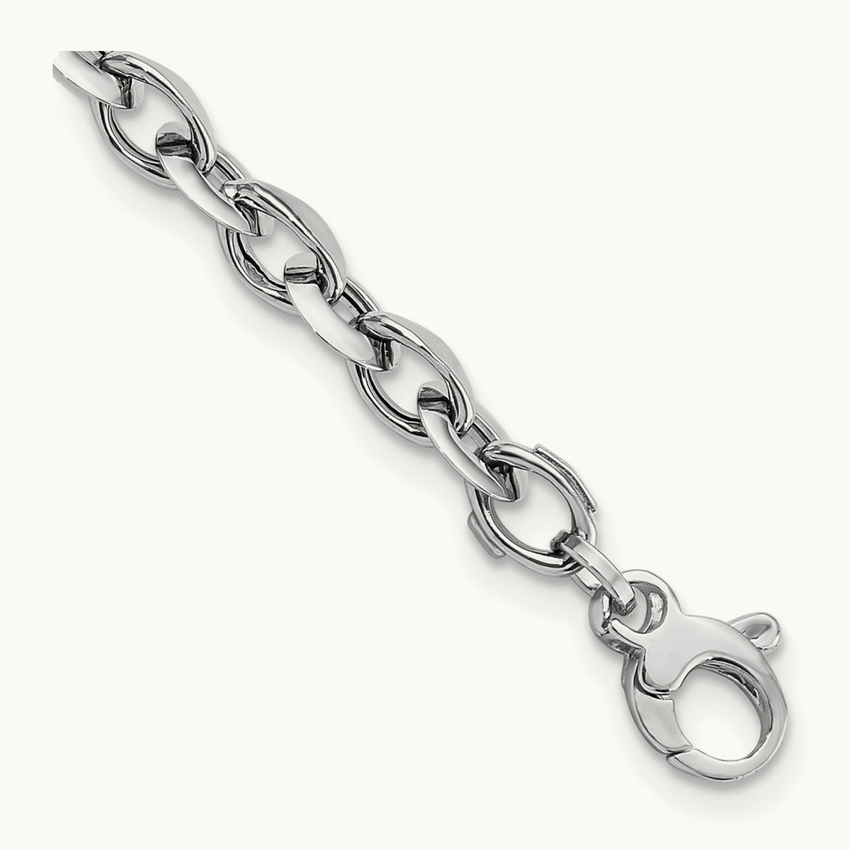 Polished Fancy Link Bracelet, 14K White