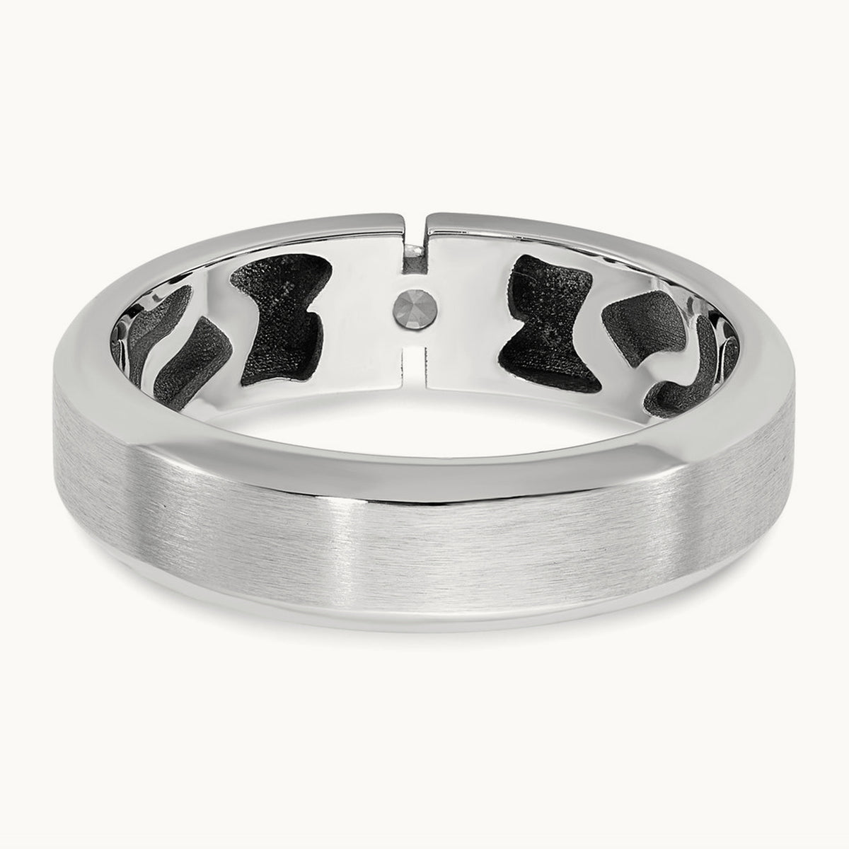 IB Goodman Mens Satin Complete 1/10ct Diamond Ring, 14K White Gold