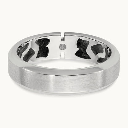 IB Goodman Mens Satin Complete 1/10ct Diamond Ring, 14K White Gold