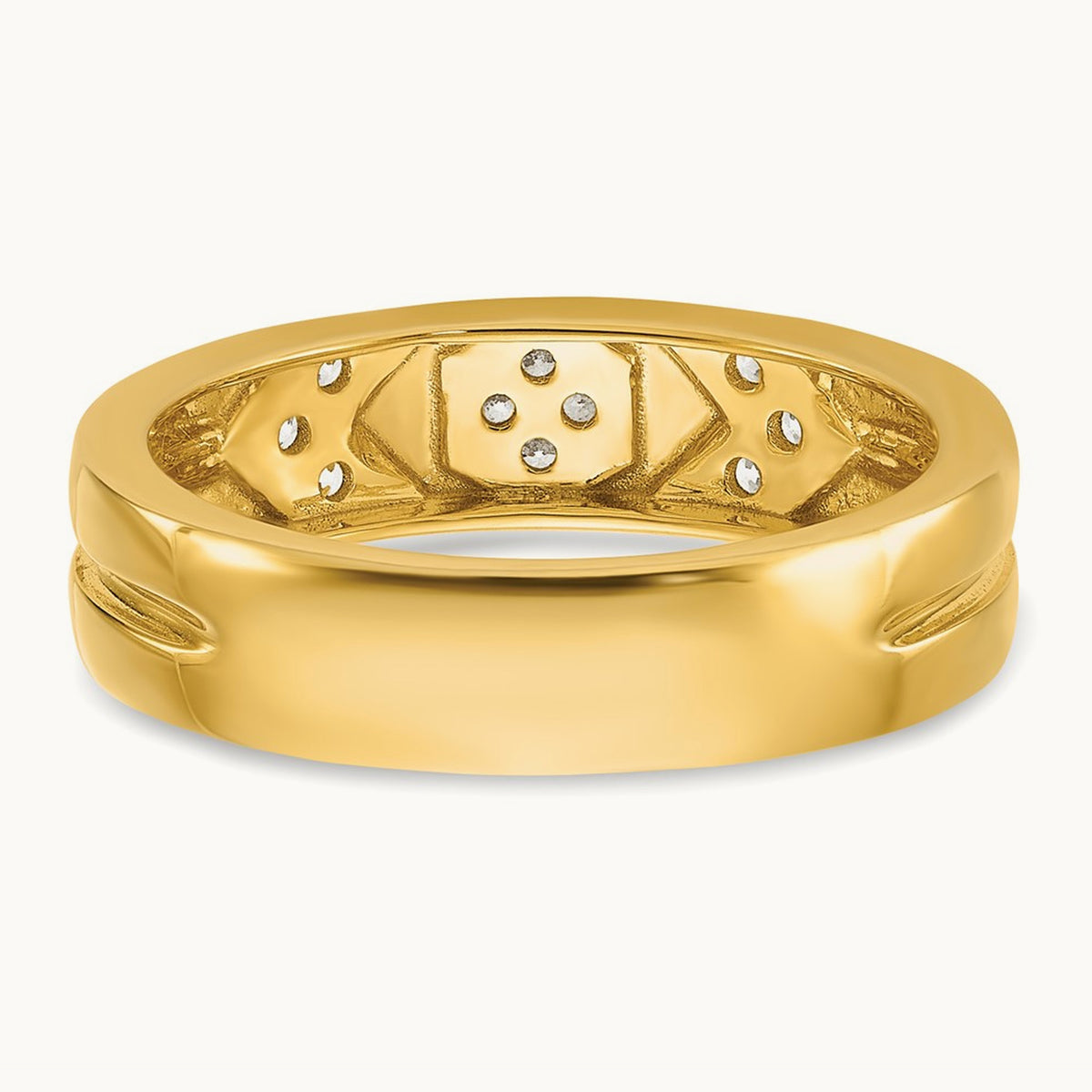 Hexagon Diamond Womens Complete Wedding Band, 14K