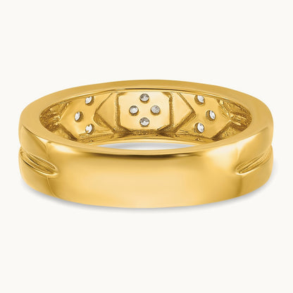 Hexagon Diamond Womens Complete Wedding Band, 14K