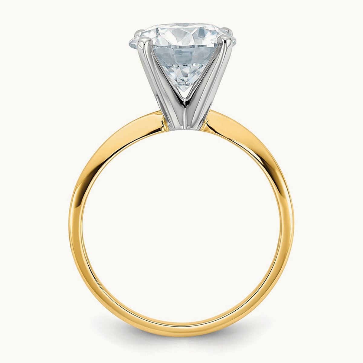 Round Solitaire Engagement Ring, 3.00 ct tw Lab-Grown Diamond — 14K Two-Tone