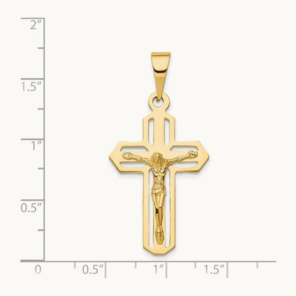 Polished Crucifix Pendant, 14K