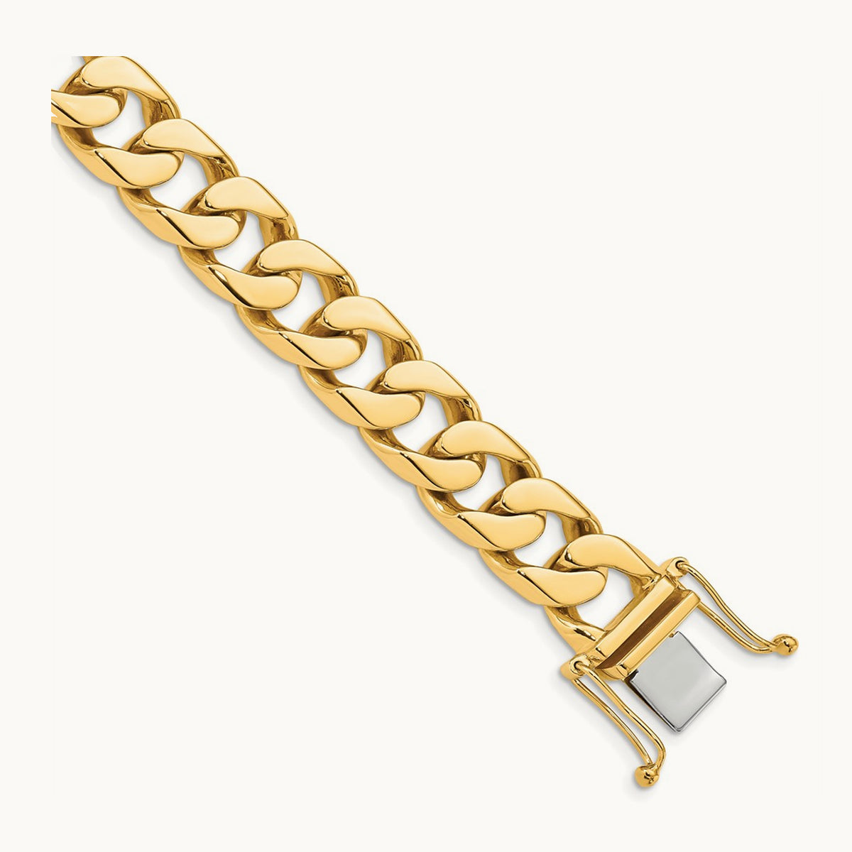 Hand-polished Flat Beveled Curb Chain — 12mm