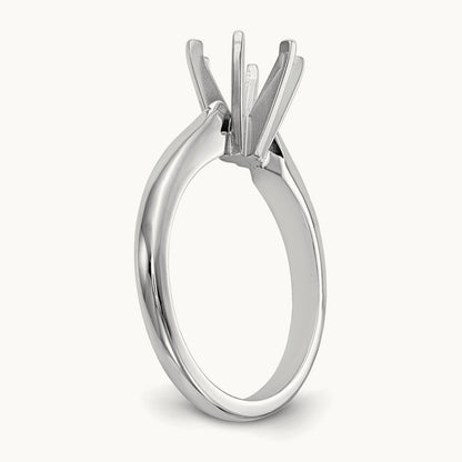 3/4ct. Medium-Wt Airline Half-Rnd 6-Prong Mounting, 14K White Gold
