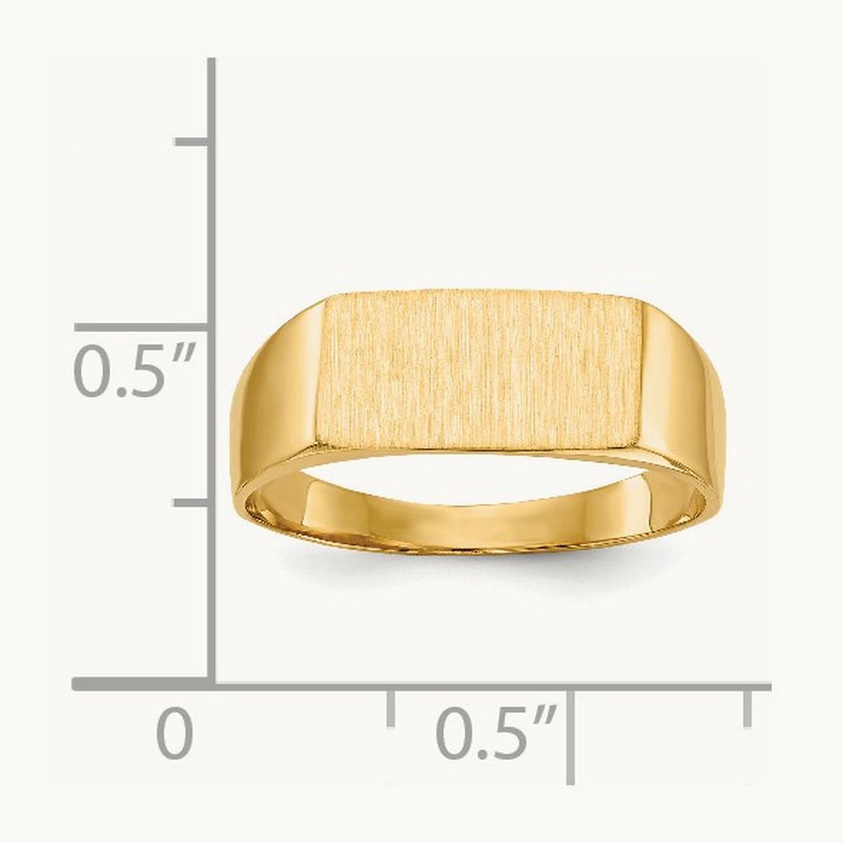 12.5x6. Closed Back Signet Ring, 5mm, 14K