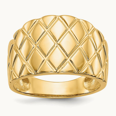 Marquise Pattern Dome Ring, 14K