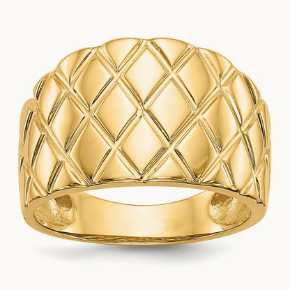 Marquise Pattern Dome Ring, 14K