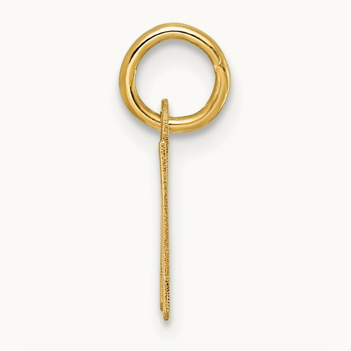 Small Slanted Block Initial Charm — 14K Yellow Gold, W