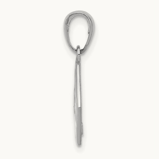 Textured Back Enameled Medical Disk Pendant, 14K White Gold