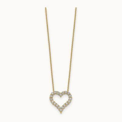 Diamond Heart 18 inch Necklace, 14K