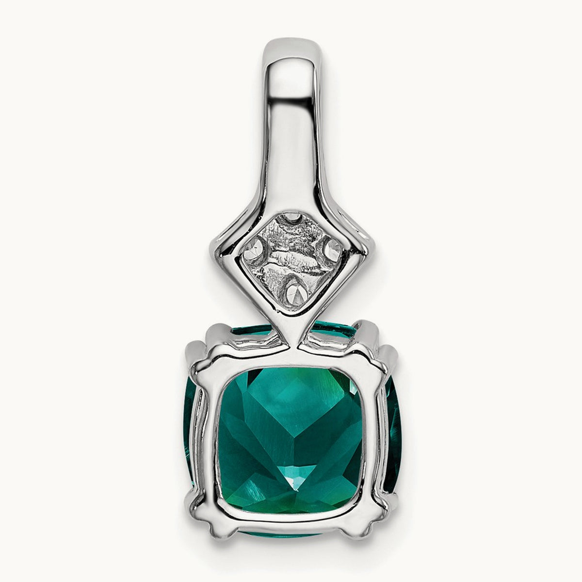 Created Alexandrite Pendant, 0.20 ct tw Lab-Grown Diamond — 14K White Gold