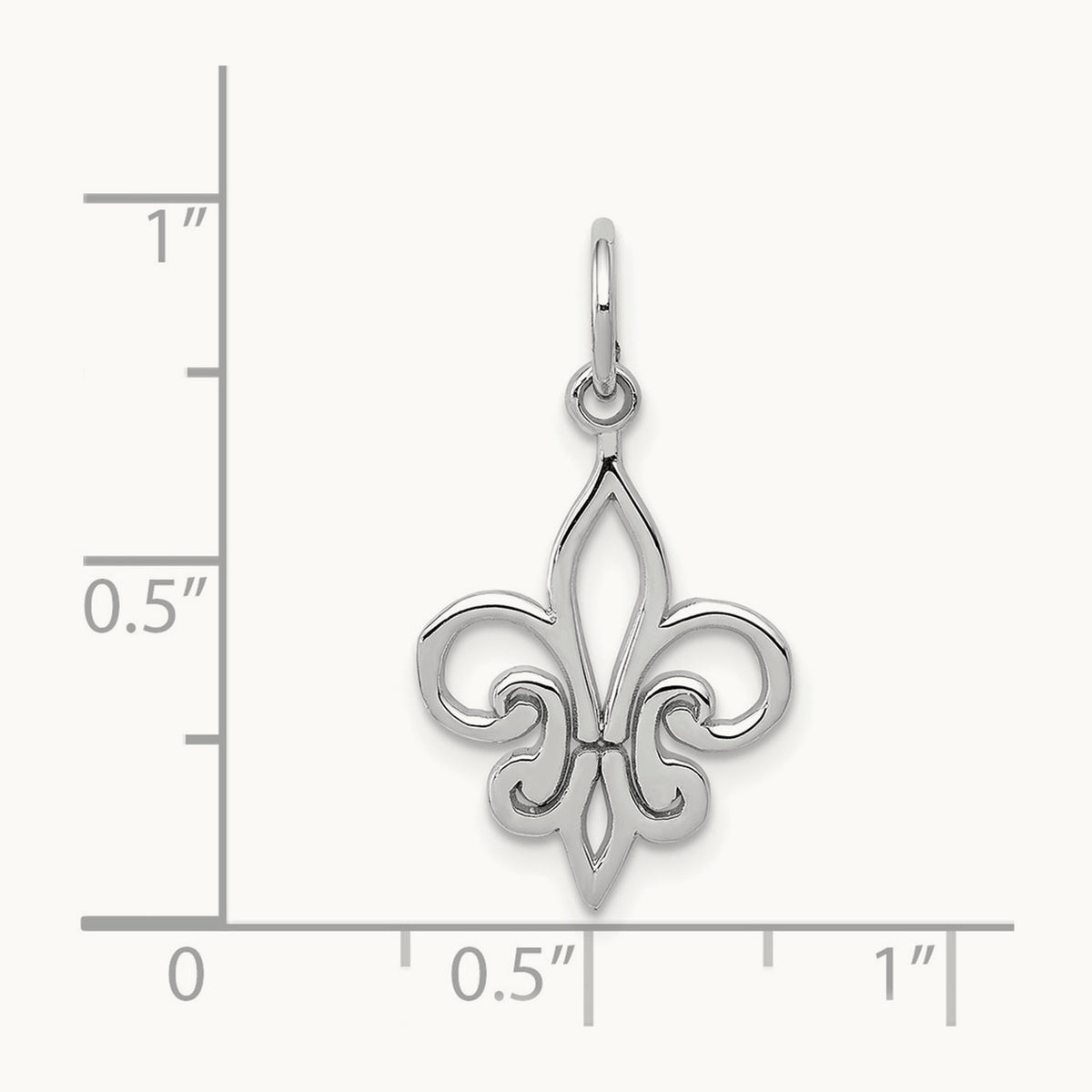 Fleur De Lis Charm — 14K White Gold