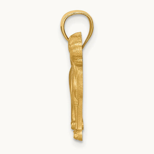Diamond-cut Boxer Pendant, 14K