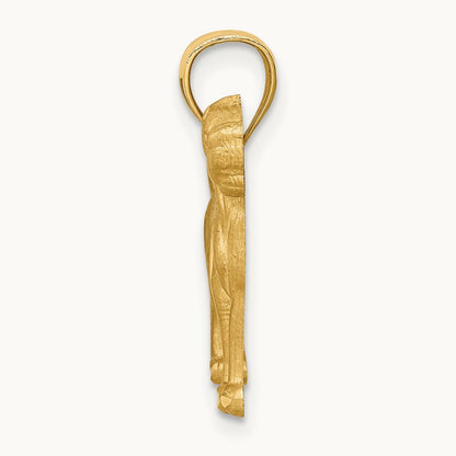 Diamond-cut Boxer Pendant, 14K