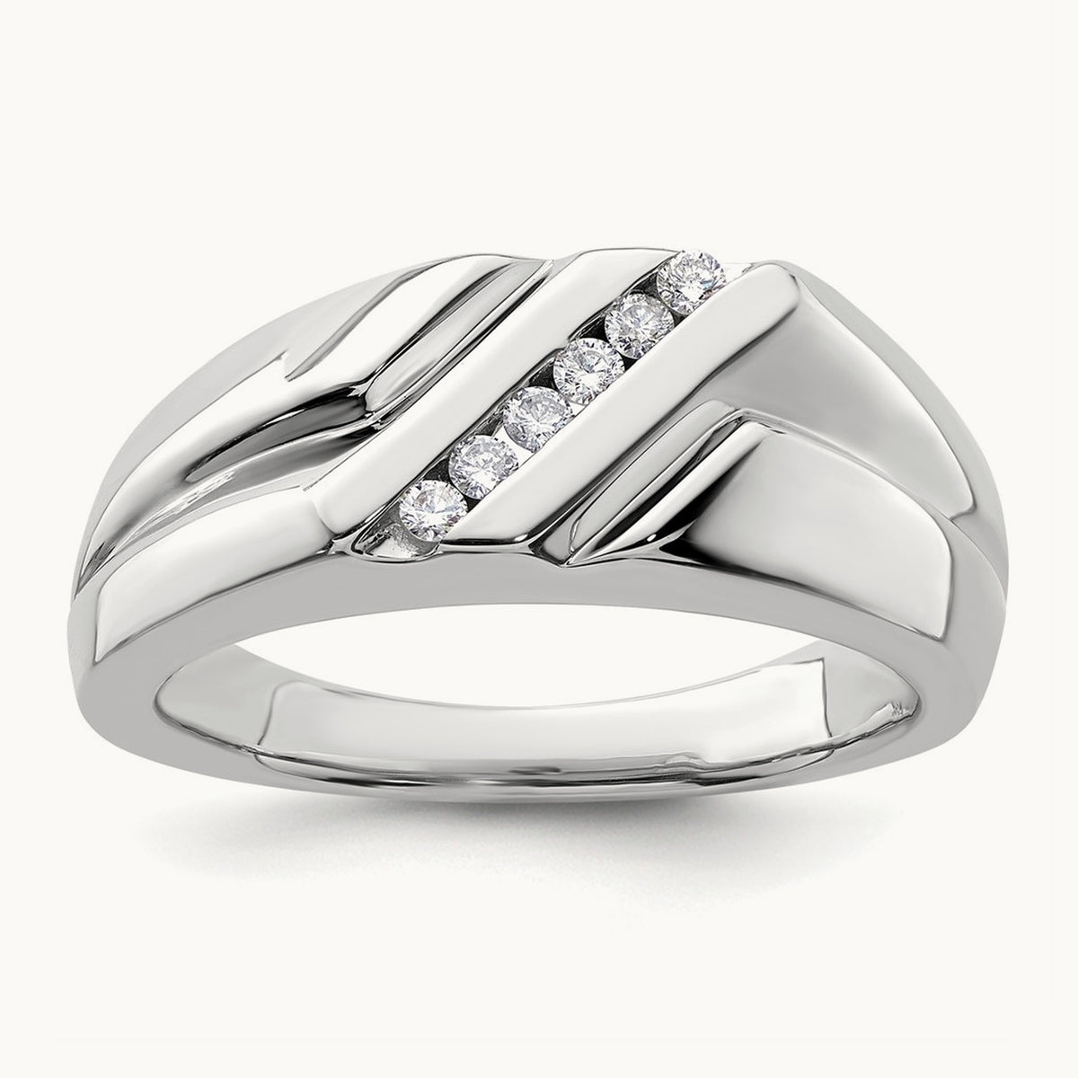 6 Stone Men's Ring, 0.15 ct tw Lab-Grown Diamond