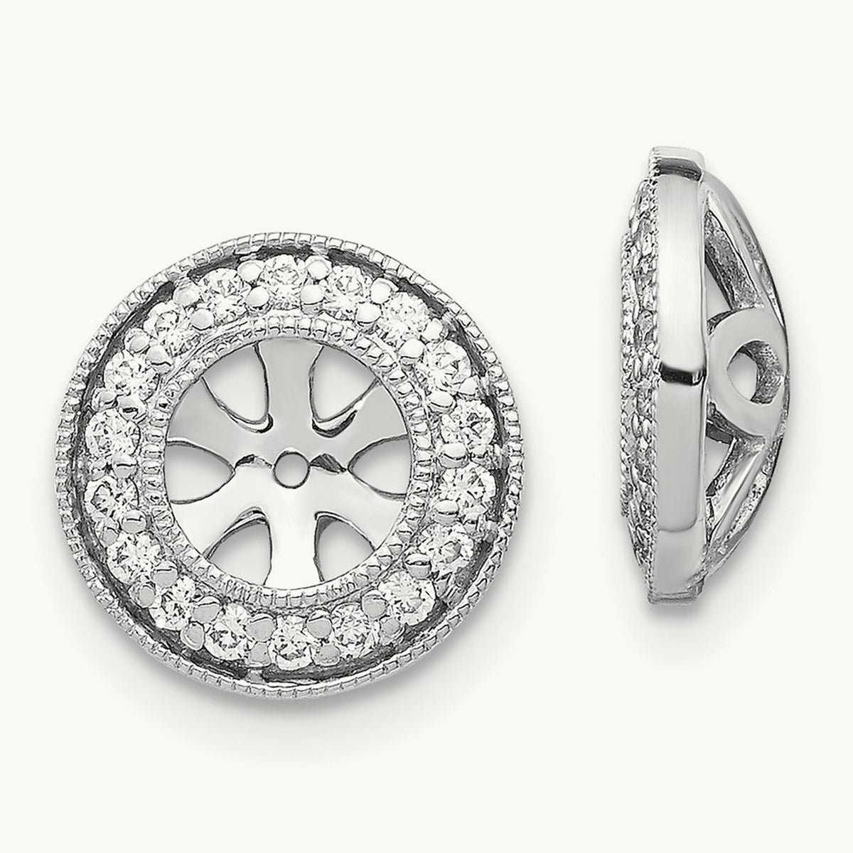 Diamond Earring Jackets — 14K White Gold