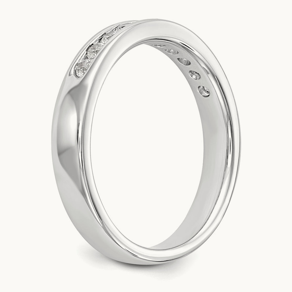 10- Stone Closed Channel Band Mounting, 2mm, 14K White Gold