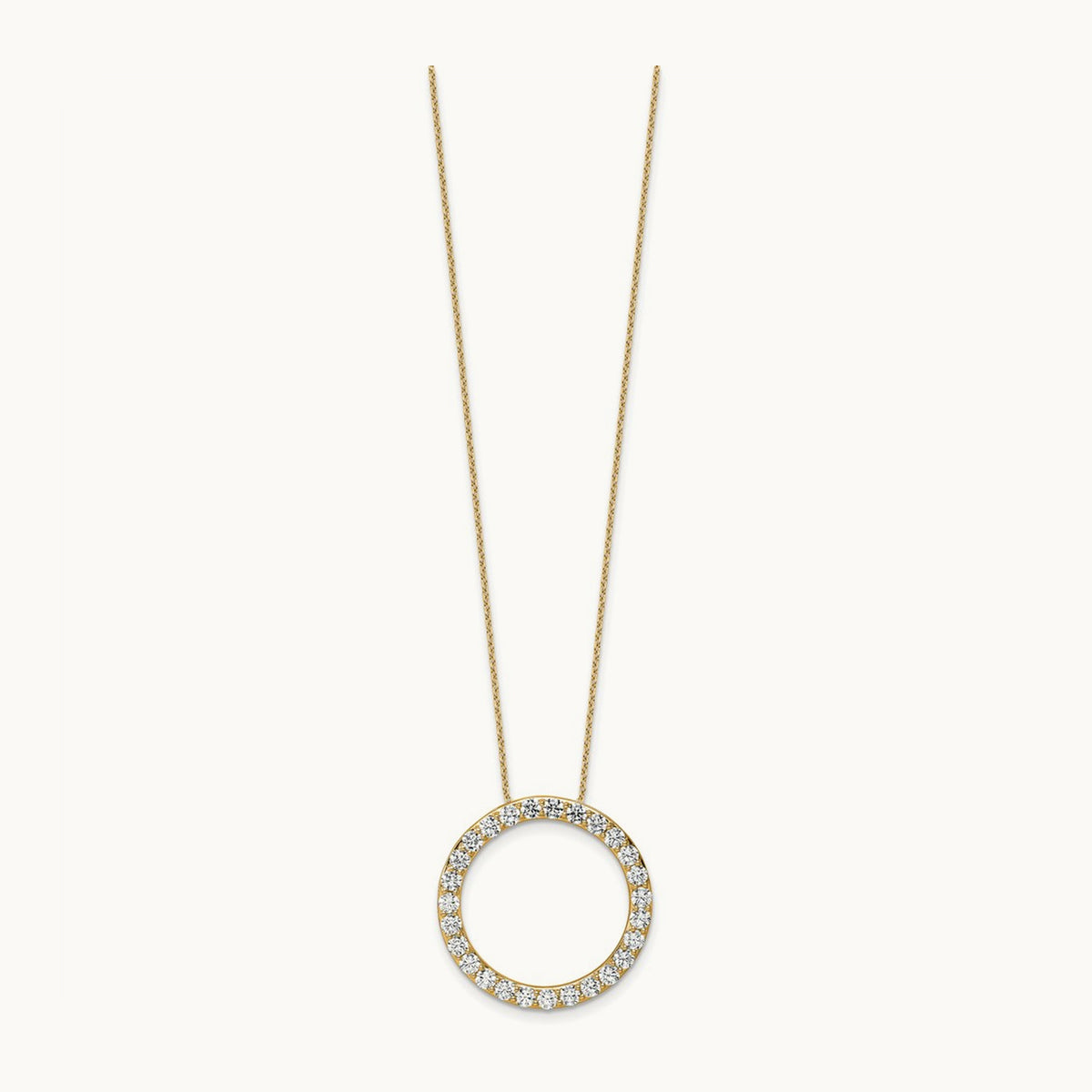 Circle Slide Necklace, 1-3 ct Lab-Grown Diamond — 14K Yellow Gold