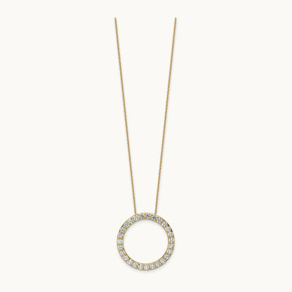 Circle Slide Necklace, 1-3 ct Lab-Grown Diamond — 14K Yellow Gold