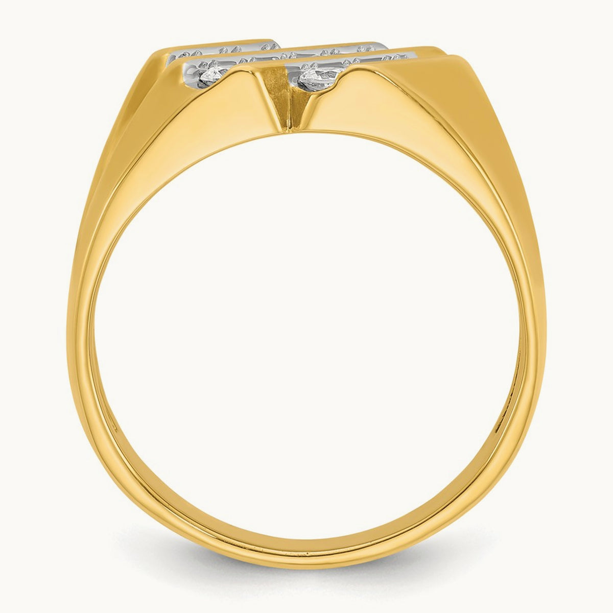 IBGoodman Men's Polished & Grooved 3/4ct Diamond Ring, 14K