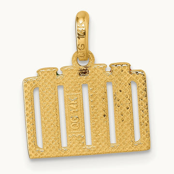 Polished Enameled Test Tubes Pendant, 14K