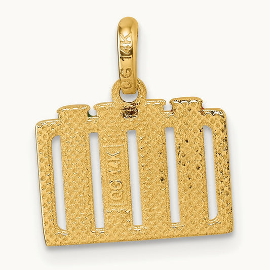 Polished Enameled Test Tubes Pendant, 14K
