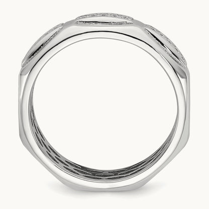 IB Goodman Mens Satin Complete 1/8ct Diamond Ring, 14K White Gold