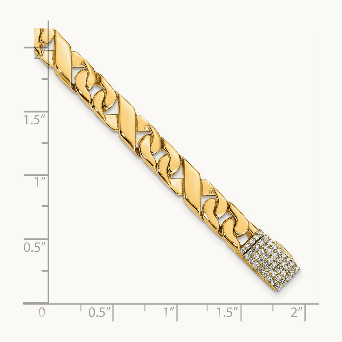 Hand-polished Fancy Link Diamond Clasp Bracelet — photo set