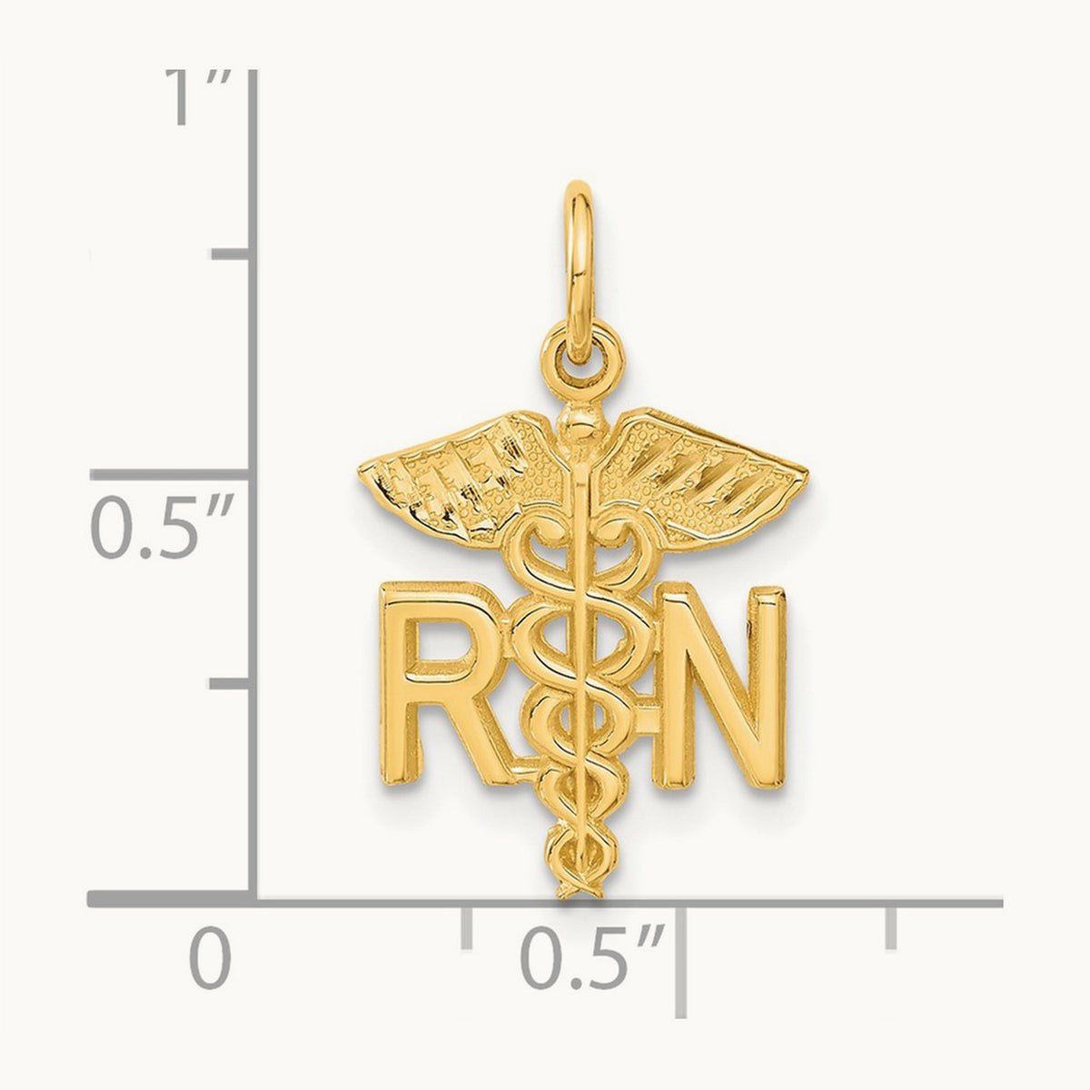 RN Nurse Charm — 14K Yellow Gold, 25mm
