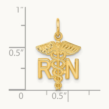 RN Nurse Charm — 14K Yellow Gold, 25mm