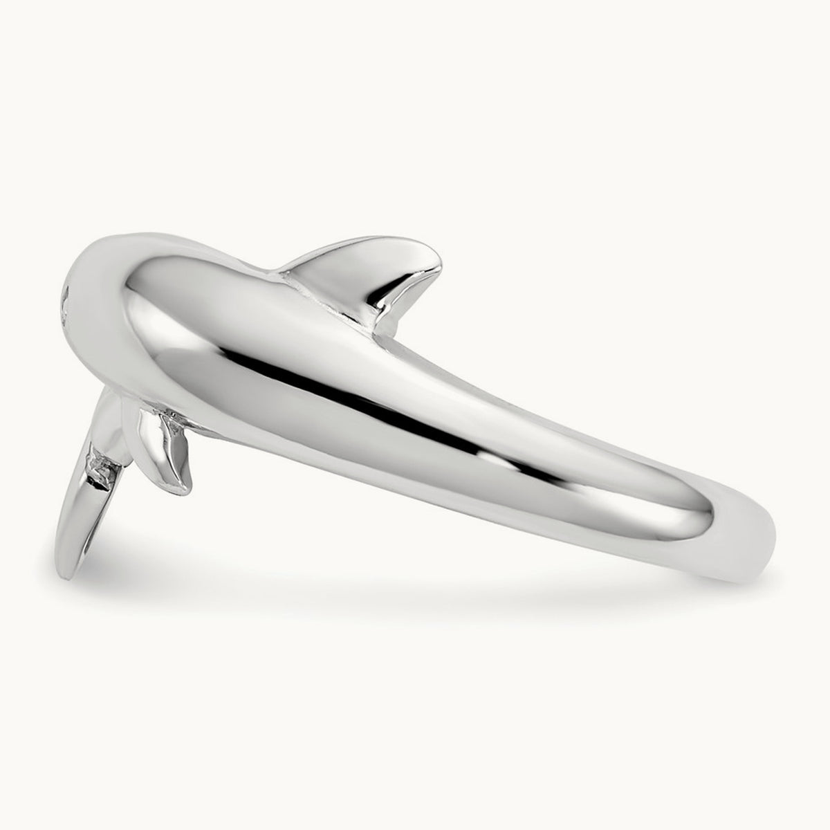 Dolphin Ring, 14K White Gold