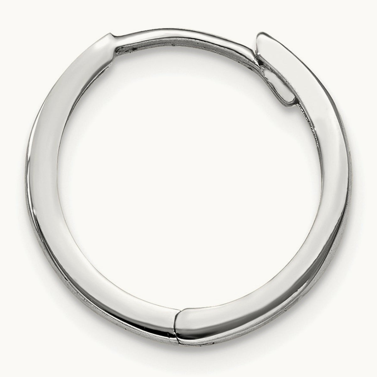 Single 14k White Gold Round Hinged Earring