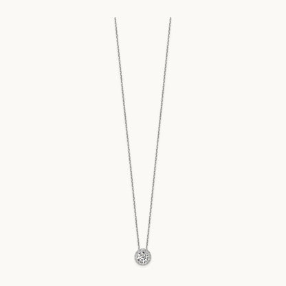 Halo Pendant Necklace, 2.50 ct tw Lab-Grown Diamond — 14K White Gold