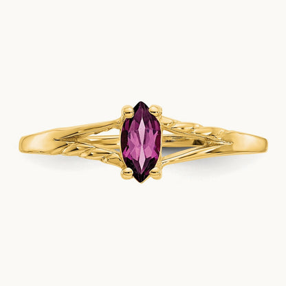 Rhodolite Garnet Birthstone Ring, 14K