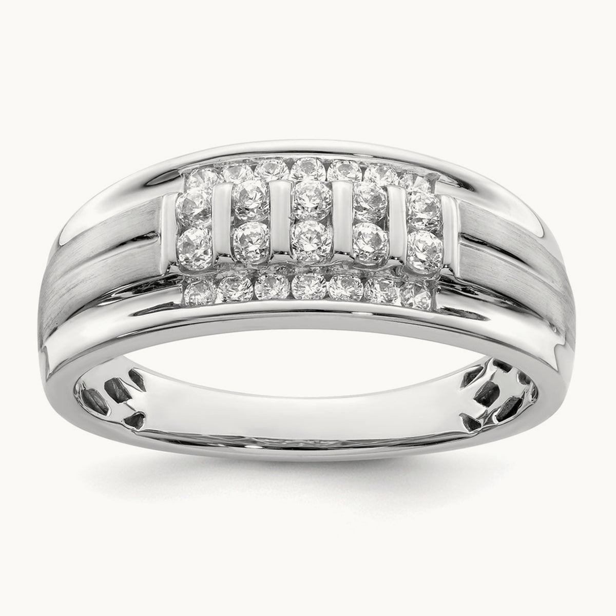 Men's Ring — 10K White Gold, 10