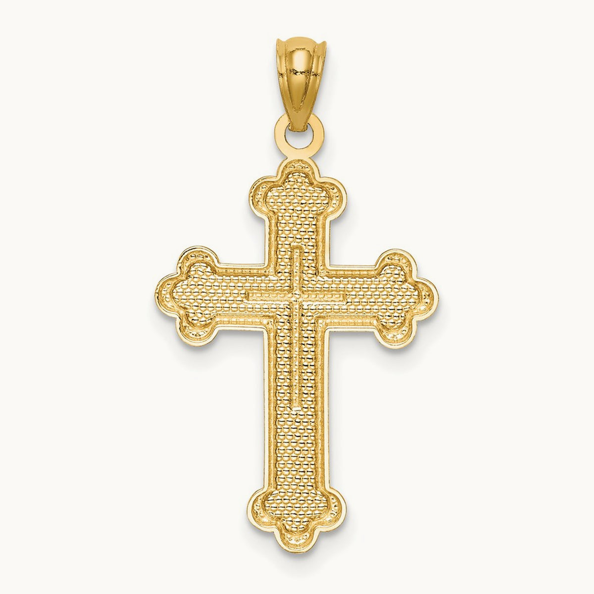 Budded Cross Pendant, 14K