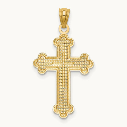 Budded Cross Pendant, 14K